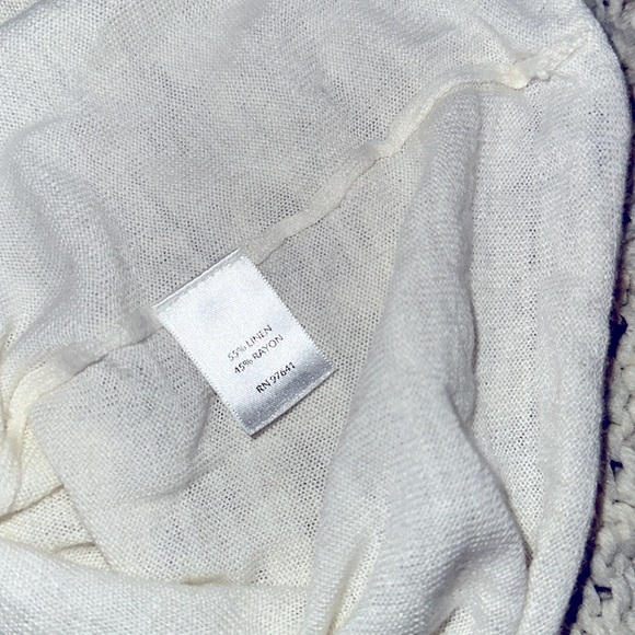 J Jill ivory color Sleeveless knit Tank Top size XLarge linen rayon blend fabric - Picture 4 of 4